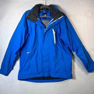 North Face Mens Blue Waterproof Ski Snowboard Jacket Hooded Shell Only Size M